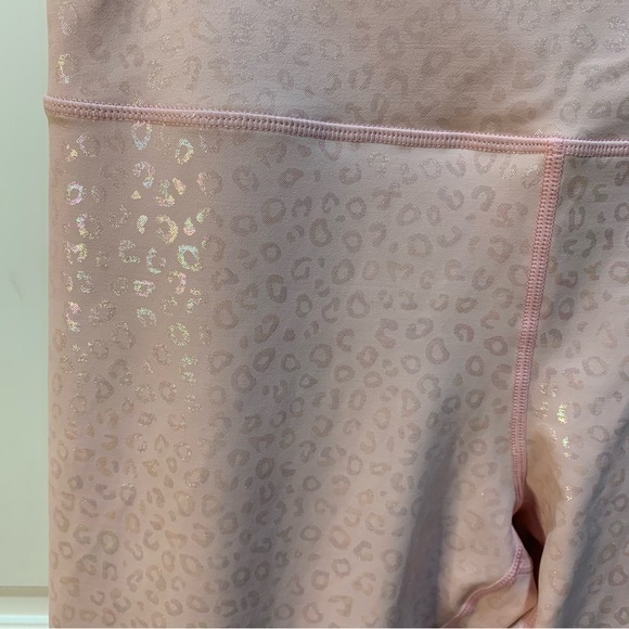 Zyia 12 Pink Leopard Light Tight Leggings Shiny Metallic‎ Barbiecore - Picture 2 of 5
